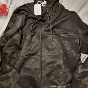 American Fighter Avalon Park Zip up Black Camo Hoodie Size Large NEW